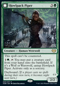 Howlpack Piper // Wildsong Howler⁣ - Innistrad: Crimson Vow⁣ (Rare)⁣ [205]