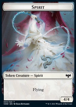 Spirit Token (W 4/4) // Blood Token⁣ - Innistrad: Crimson Vow: Extras⁣ (Token)⁣ [T 3/17]